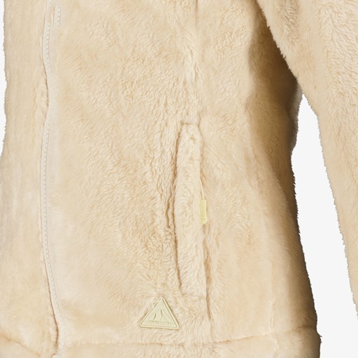 Fluffy meisjes fleece vest beige