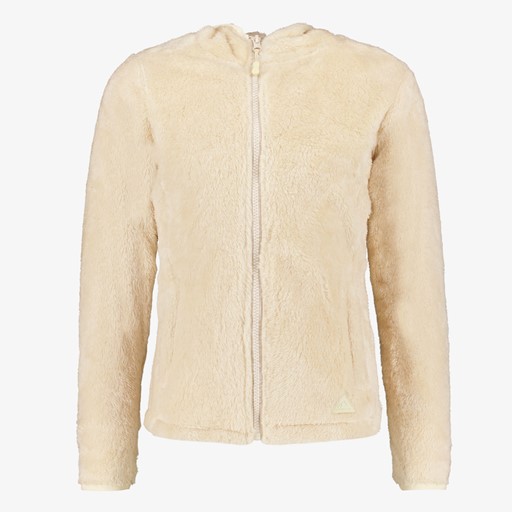 Fluffy meisjes fleece vest beige