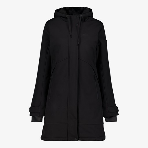 Dames softshell parka jas zwart
