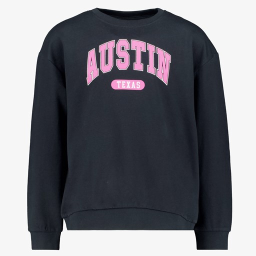 Vilou meisjes sweater tekstopruk zwart