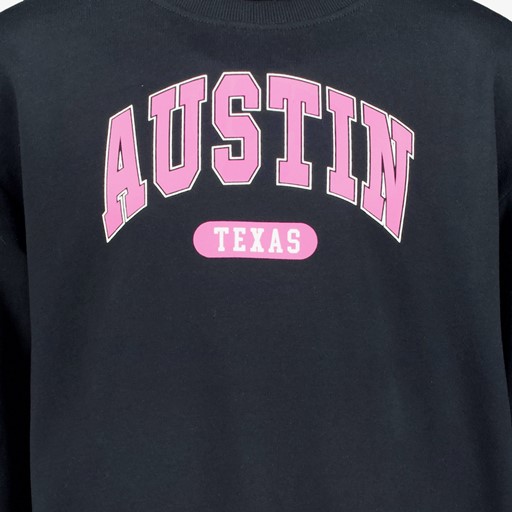 Vilou meisjes sweater tekstopruk zwart