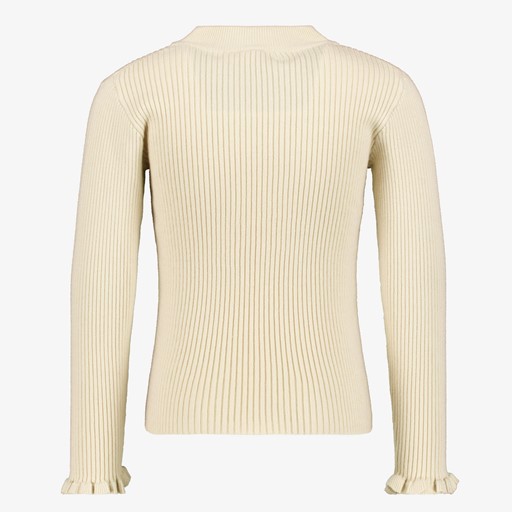 Vianna geribde meisjes longsleeve beige