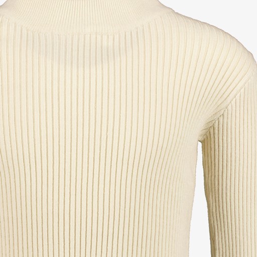 Vianna geribde meisjes longsleeve beige