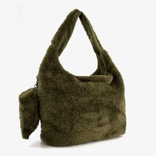 Teddy dames tas met portemonnee groen