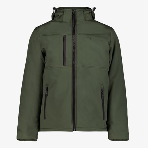 Padded heren softshell jas groen