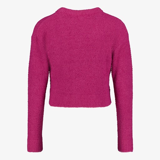 Korte fluffy meisjes trui roze