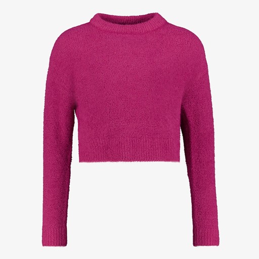 Korte fluffy meisjes trui roze