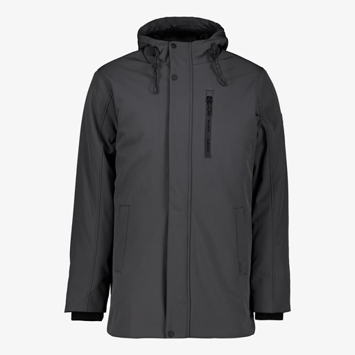 Padded heren softshell jas grijs