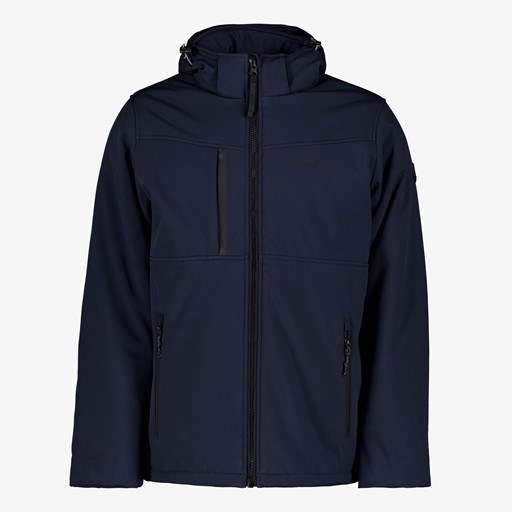 Padded heren softshell jas blauw