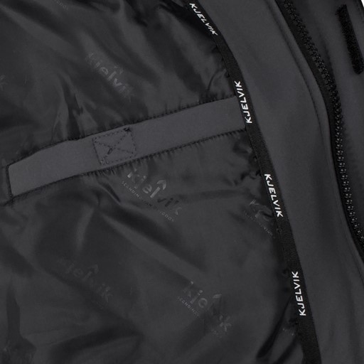 Padded heren softshell jas grijs