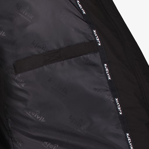 Lange gewatteerde dames parka jas zwart