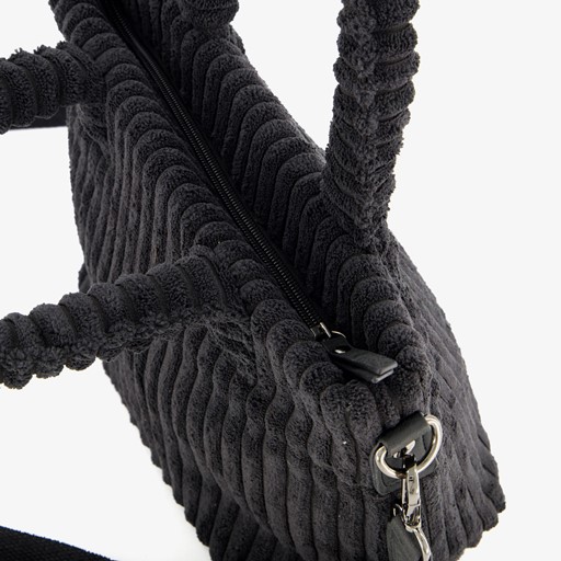 Stoffen schoudertas zwart