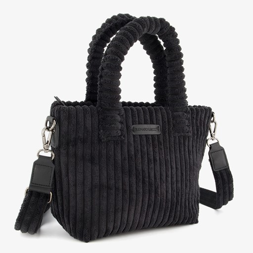 Stoffen schoudertas zwart