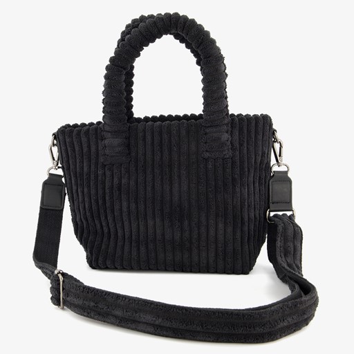 Stoffen schoudertas zwart