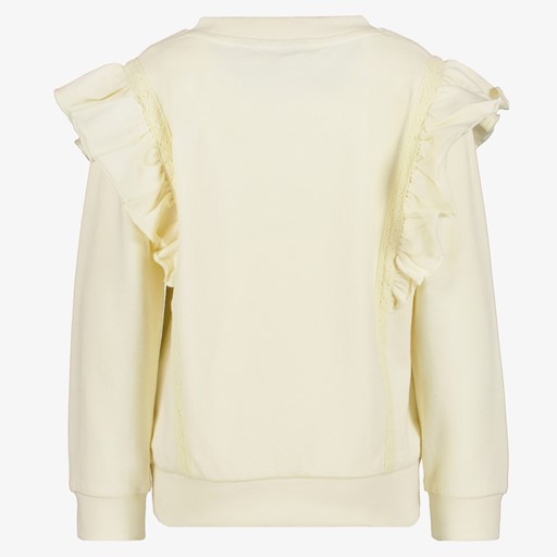 Meisjes sweater met ruches beige