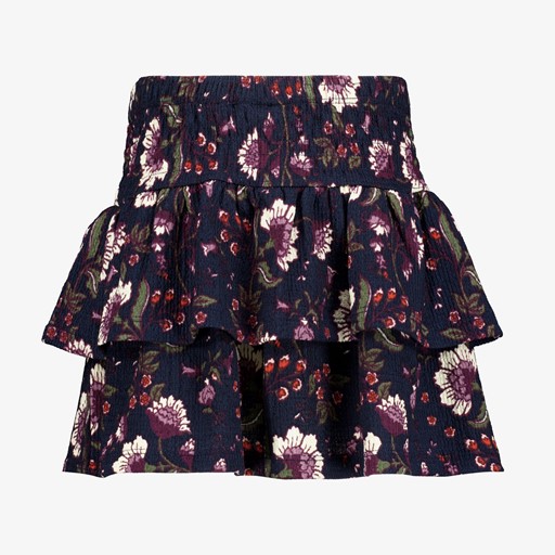Meisjes rok met ruches en bloemenprint
