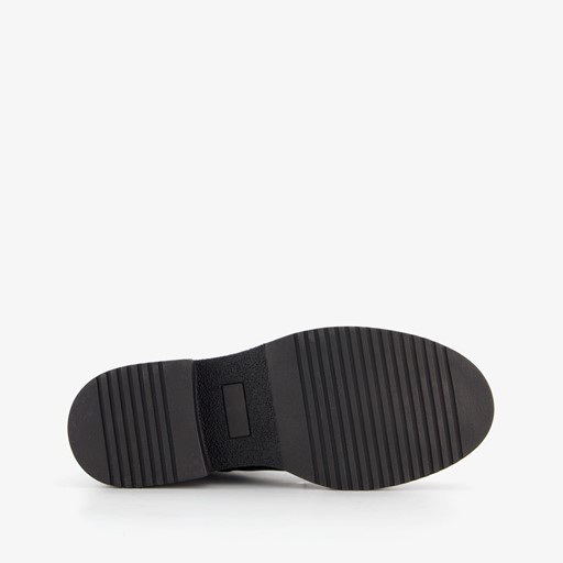 Leren dames veterboots zwart