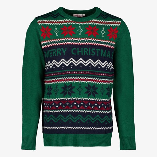 Heren kersttrui groen