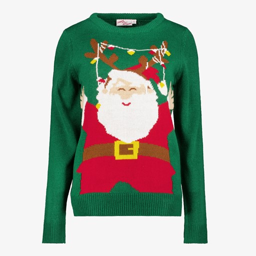 Dames kersttrui Kerstman groen
