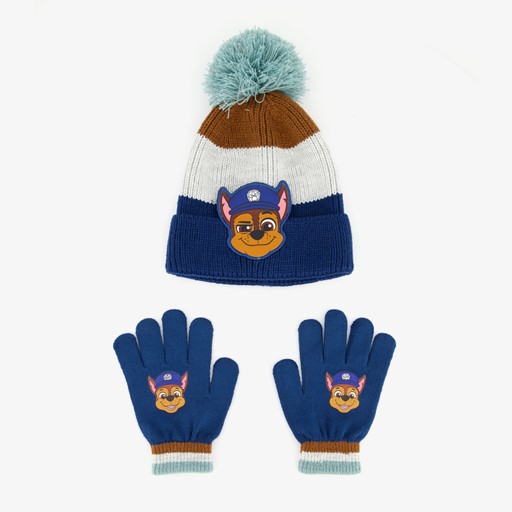 Chase kinder set muts handschoenen