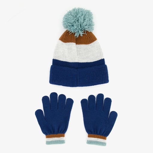 Chase kinder set muts handschoenen