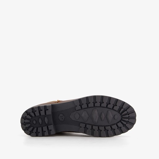 Leren dames veterboots bruin