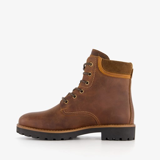 Leren dames veterboots bruin