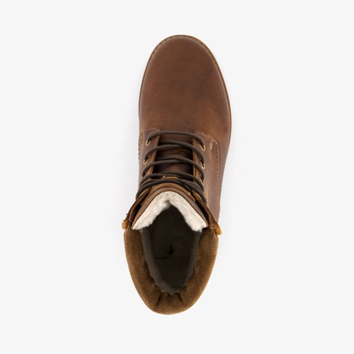 Leren dames veterboots bruin