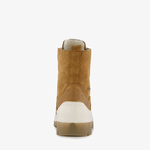 Leren dames veterboots cognac