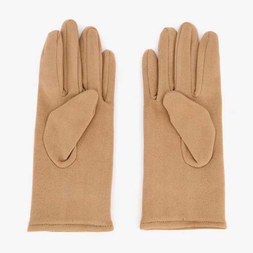 Fleece dames handschoenen beige