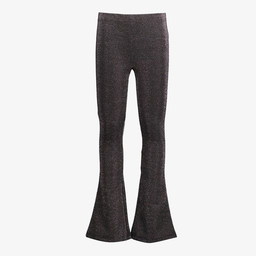 Meisjes flared broek zwart met glitters