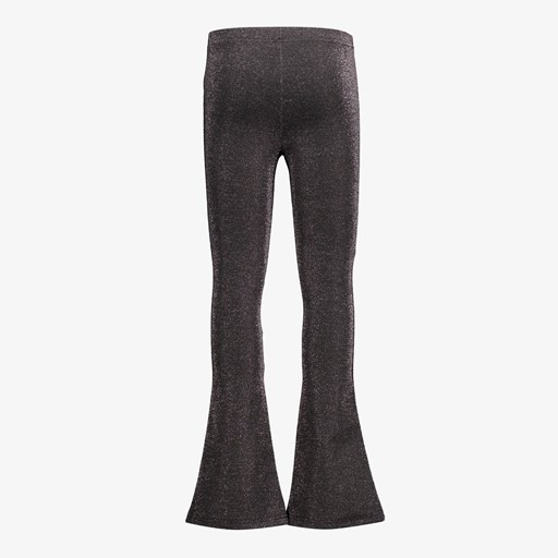 Meisjes flared broek zwart met glitters