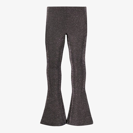 Meisjes flared broek zwart met glitters
