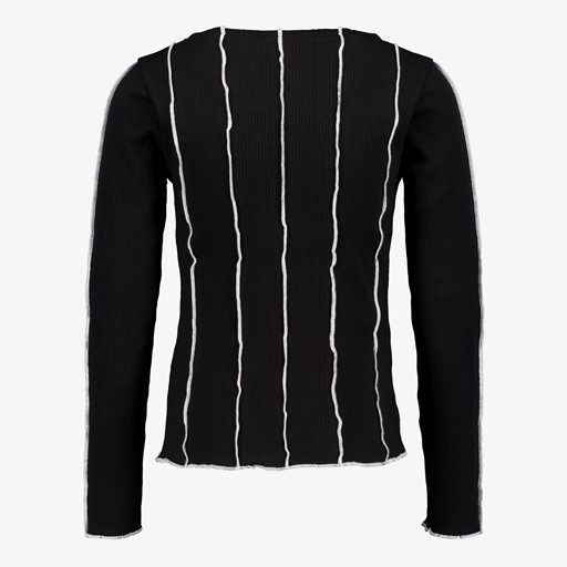 Meisjes longsleeve shirt zwart wit