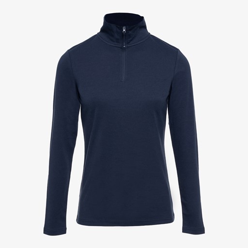 Dames skipully met rits blauw