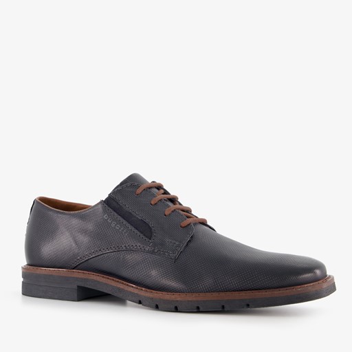 Leren heren veterschoenen blauw