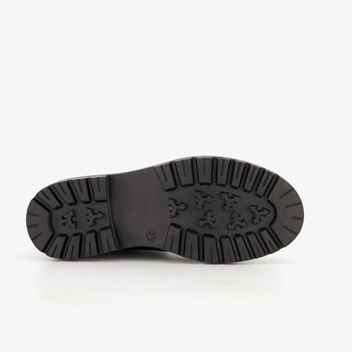 Leren meisjes veterboots zwart