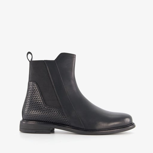 Leren dames chelsea boots zwart
