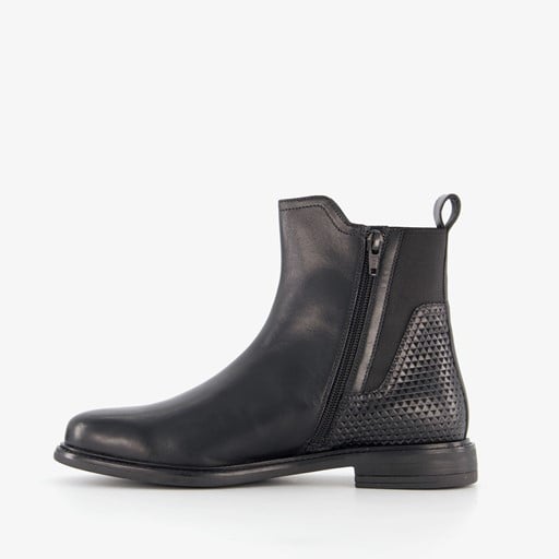 Leren dames chelsea boots zwart
