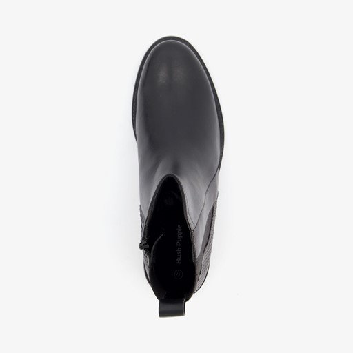 Leren dames chelsea boots zwart