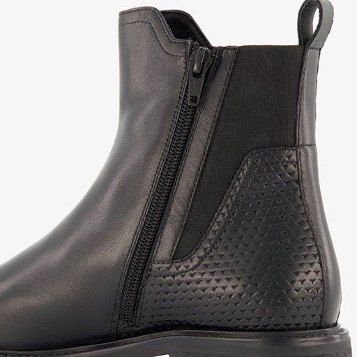 Leren dames chelsea boots zwart