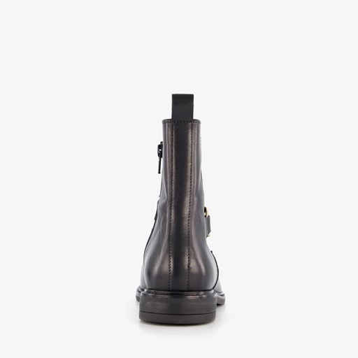 Leren dames chelsea boots met gesp