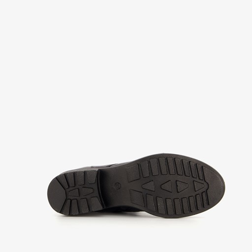 Leren dames veterlaarsjes zwart