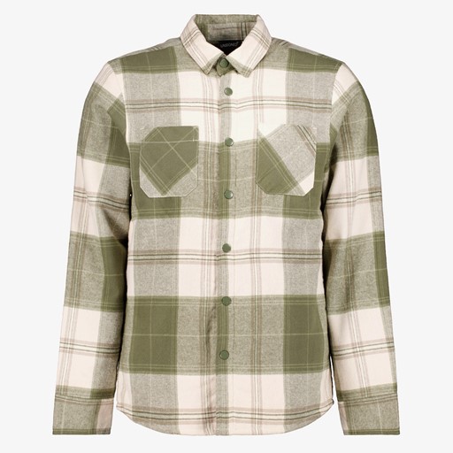 Gevoerd heren overhemd groen geruit