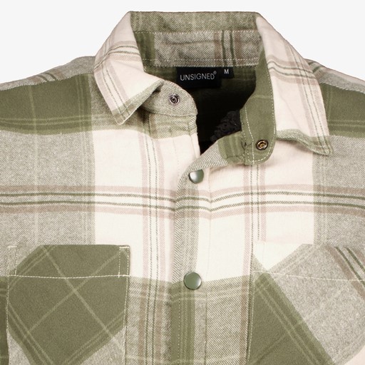 Gevoerd heren overhemd groen geruit