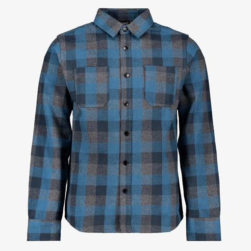 Flanellen heren overhemd blauw geruit