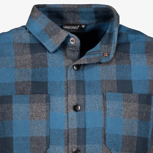 Flanellen heren overhemd blauw geruit