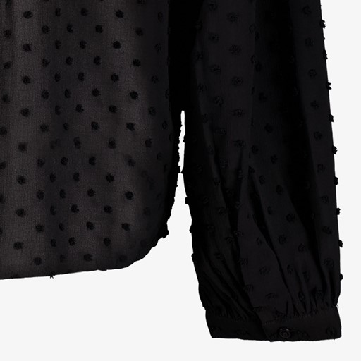 Semi-transparante dames blouse zwart