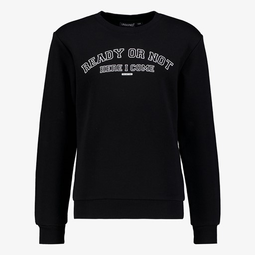 Jongens sweater met tekstopdruk zwart