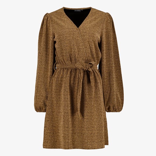 Dames jurk met glitters goud